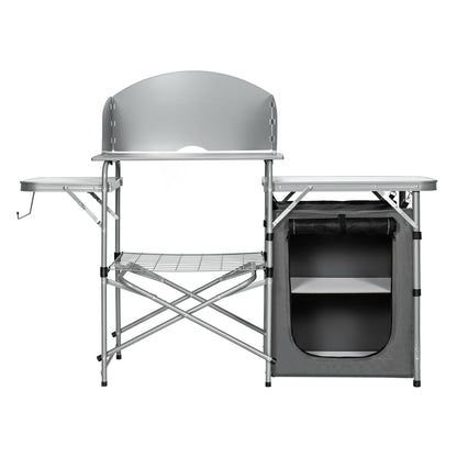 Foldable Portable BBQ Grilling Table With Windscreen Bag, Gray Camping Furniture at Gallery Canada