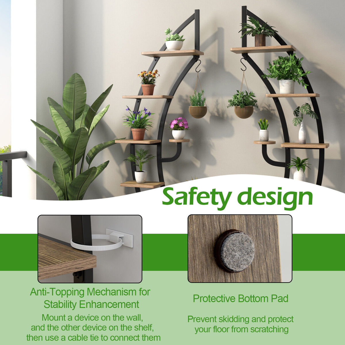 6 Tier 9 Potted Metal Plant Stand Holder, Natural Plant Stands at Gallery Canada