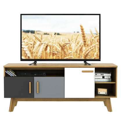 65 Inch TV Stand, 3 Cabinets, 3 Shelves, Natural Entertainment Centers & TV Stands at Gallery Canada