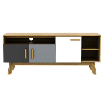 65 Inch TV Stand, 3 Cabinets, 3 Shelves, Natural Entertainment Centers & TV Stands at Gallery Canada