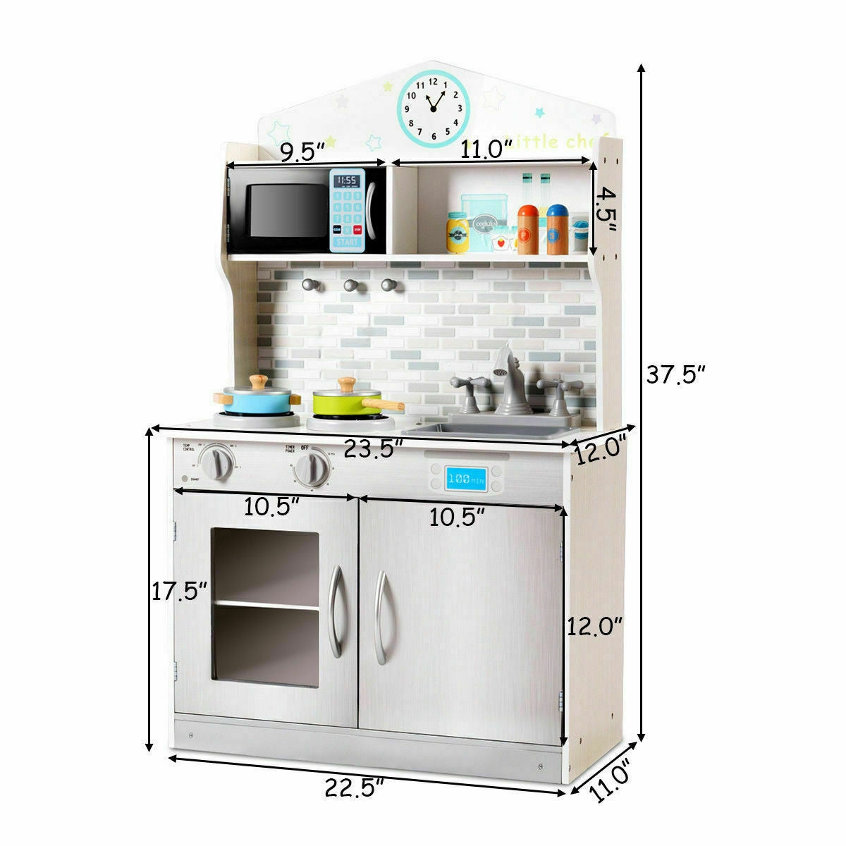 Kids Wooden Pretend Cooking Playset, Beige Play Kitchen Sets at Gallery Canada
