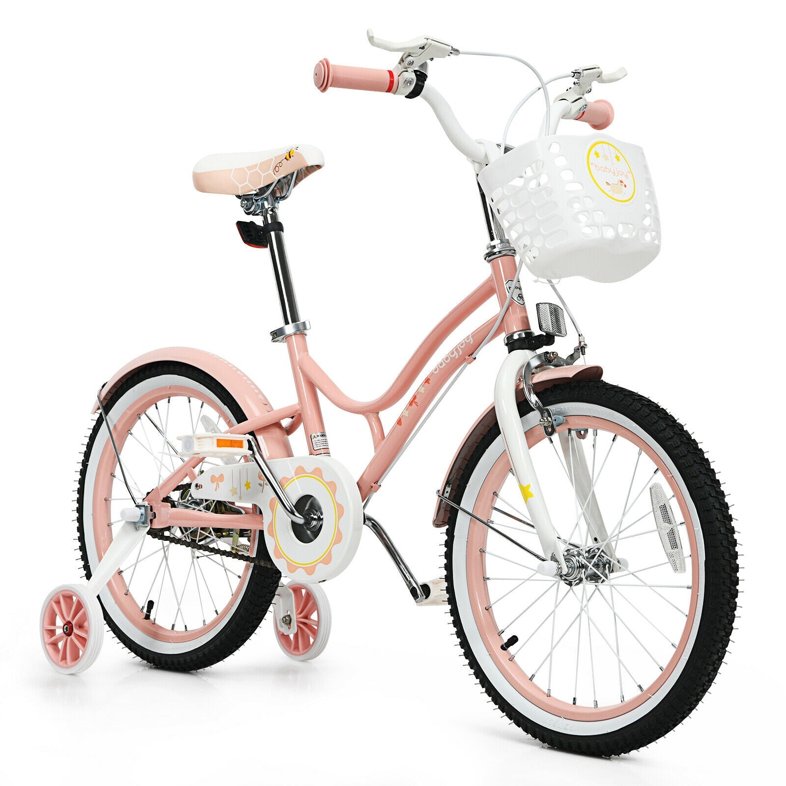 18 Inch Kids Adjustable Bike With Training Wheels, Pink Kids Bike at Gallery Canada