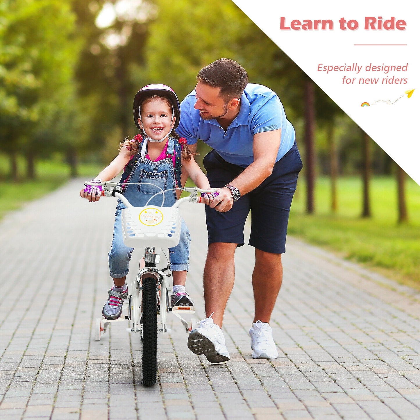 18 Inch Kids Adjustable Bike With Training Wheels, Pink Kids Bike at Gallery Canada