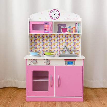 Kids Wooden Pretend Cookware Playset, Pink Play Kitchen Sets at Gallery Canada