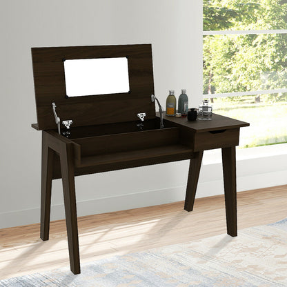 Dressing Table With Flip Mirror, Storage Drawer, Brown Makeup Vanities at Gallery Canada