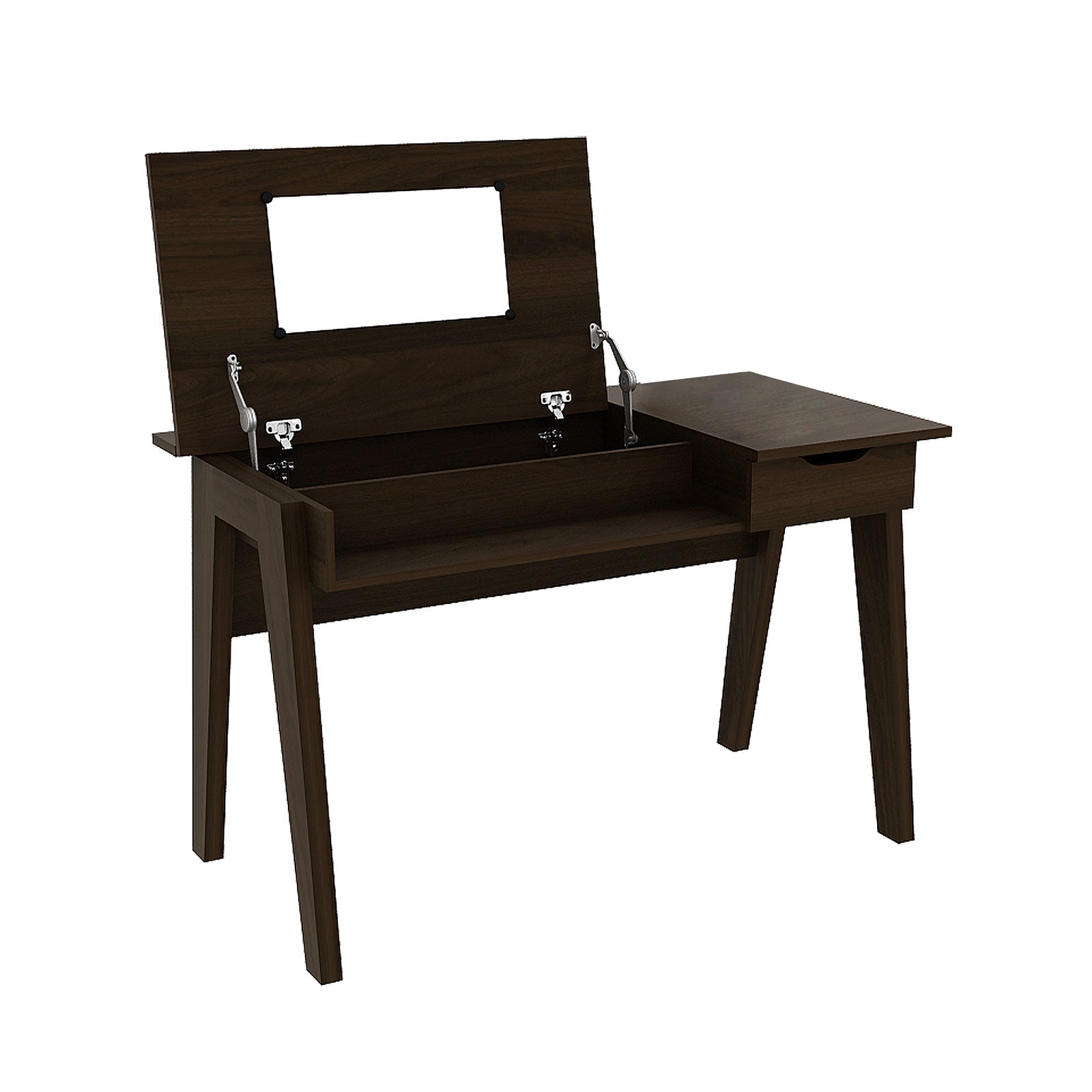 Dressing Table With Flip Mirror, Storage Drawer, Brown Makeup Vanities at Gallery Canada