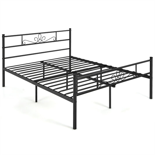 Metal Bed Frame With Headboard And Footboard, Full Size, Black Simple Bed Frame Black at Gallery Canada