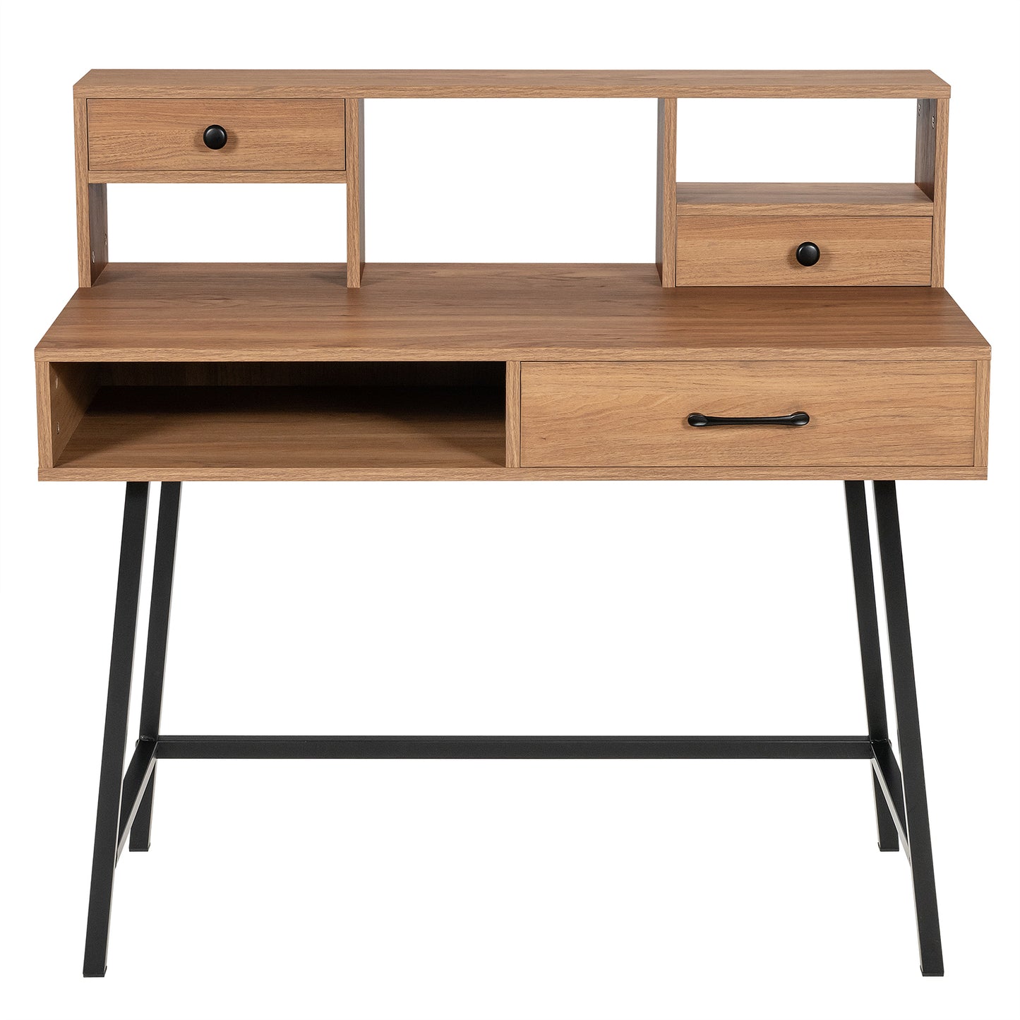 42-Inch Vanity Desk With Tabletop Shelf, 2 Drawers, Natural Makeup Vanities at Gallery Canada