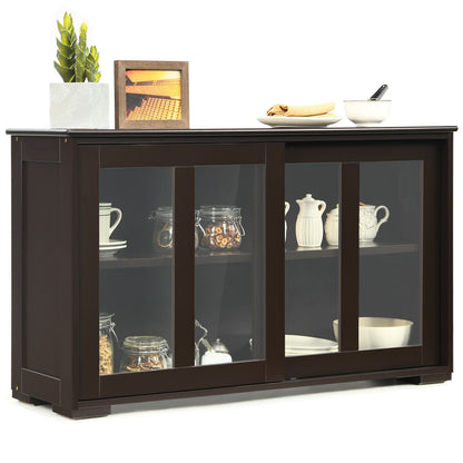 Sideboard Buffet Cupboard, Storage Cabinet With Sliding Door, Brown Sideboards Cabinets & Buffets at Gallery Canada