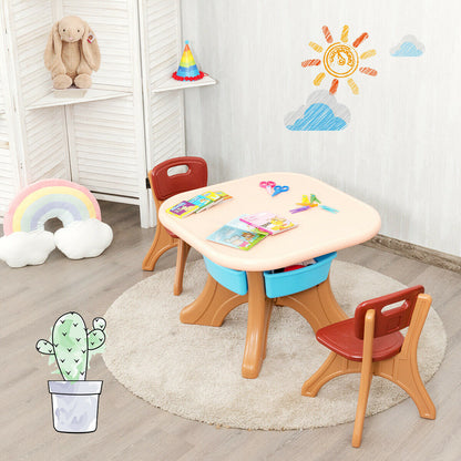 Kids Activity Table And Chair Set With Storage, Brown Kids Table & Chair Sets at Gallery Canada