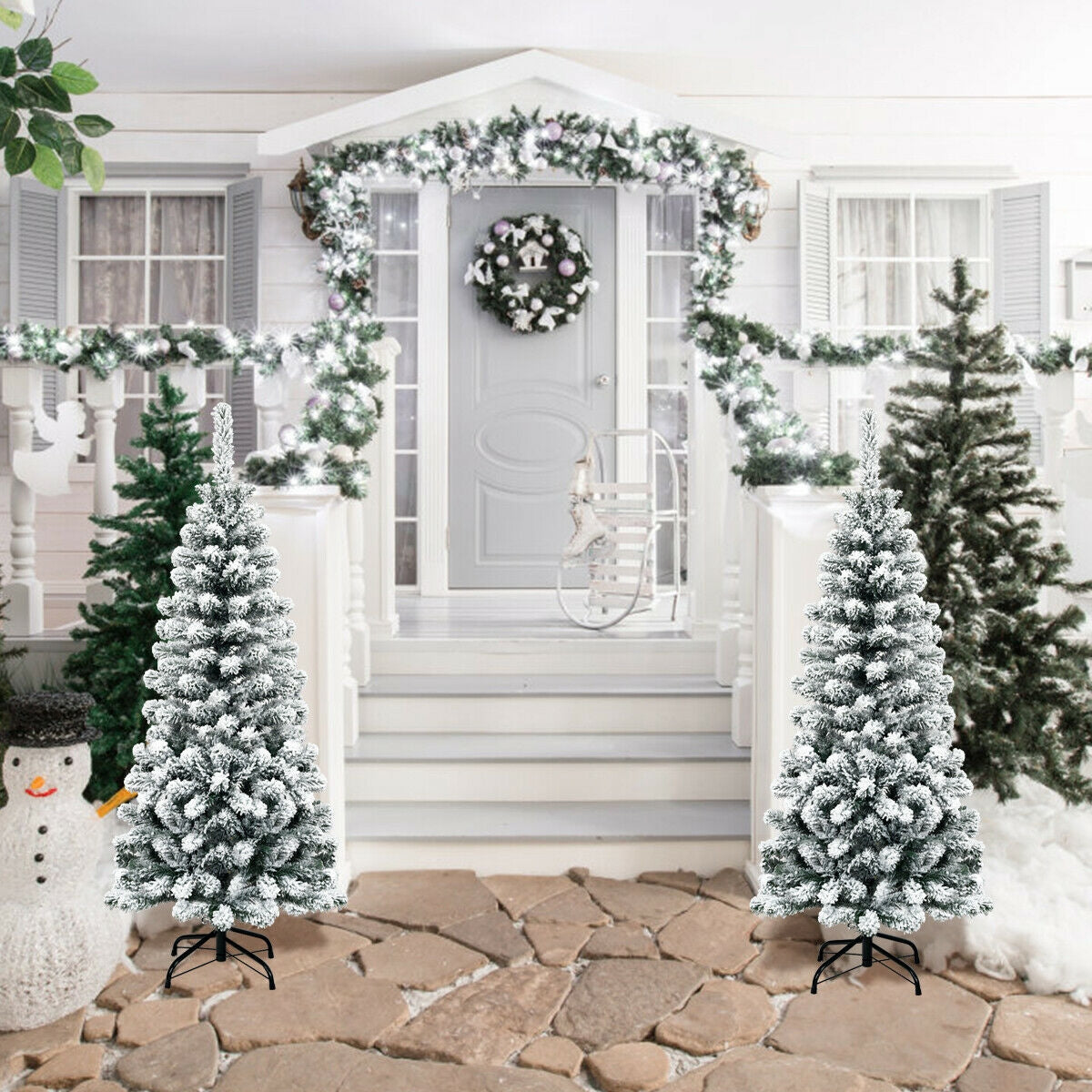 4.5 Feet Artificial Pencil Christmas Tree, 242 Branch, Green Christmas Tree at Gallery Canada
