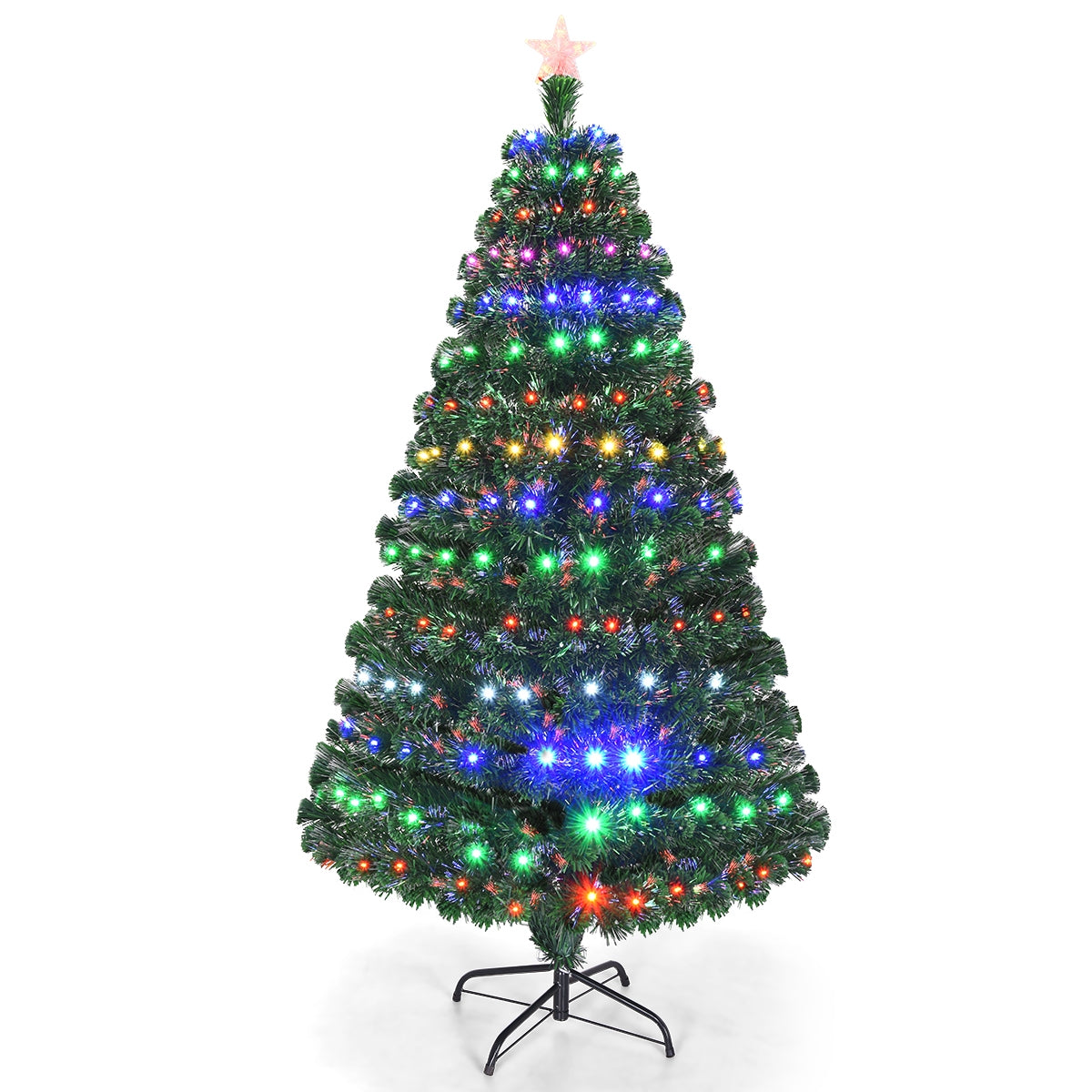 6' Artificial Christmas Tree With LED Lights, Metal Stand, Green Christmas Tree at Gallery Canada