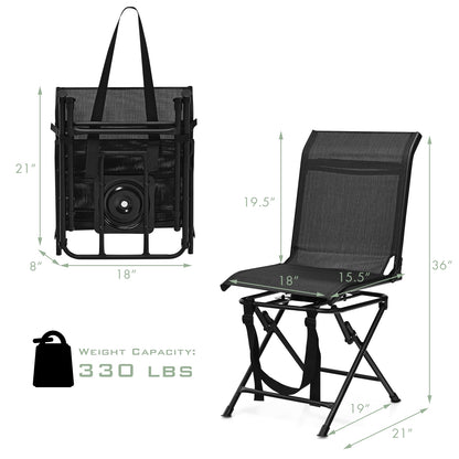 Outdoor Foldable 360 Swivel Chair, Iron Frame, Black Camping Furniture at Gallery Canada