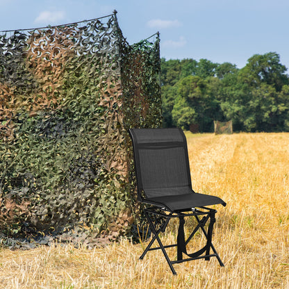 Outdoor Foldable 360 Swivel Chair, Iron Frame, Black Camping Furniture at Gallery Canada