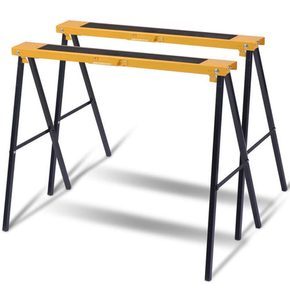 2 Pack Heavy Duty Sawhorse, Steel Folding Legs, Yellow Garages at Gallery Canada