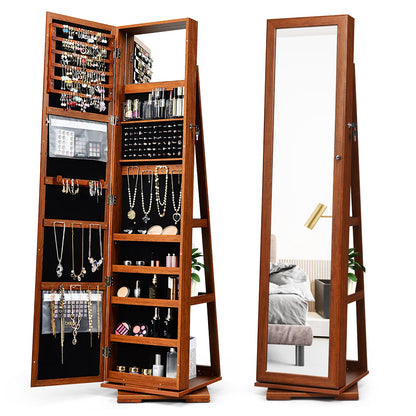 2-in-1 Lockable Jewelry Cabinet, Full-Length Mirror Jewelry Armoires at Gallery Canada
