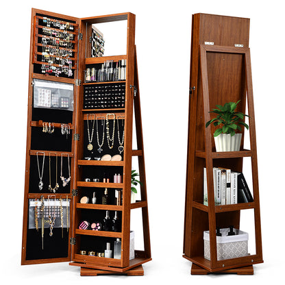2-in-1 Lockable Jewelry Cabinet, Full-Length Mirror Jewelry Armoires at Gallery Canada