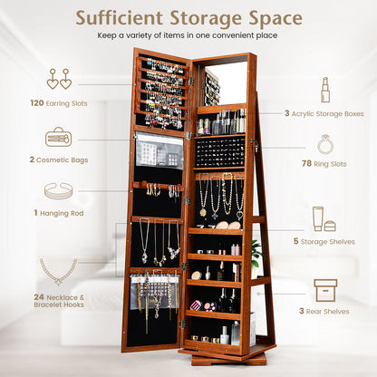 2-in-1 Lockable Jewelry Cabinet, Full-Length Mirror Jewelry Armoires at Gallery Canada