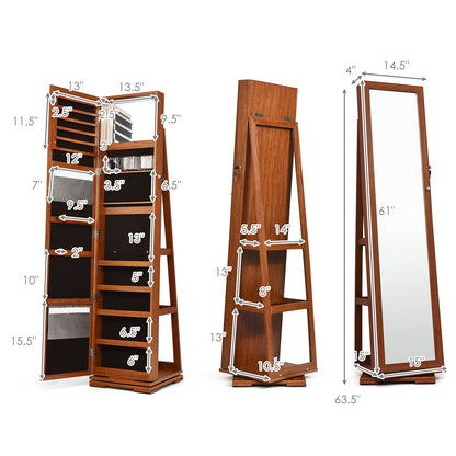 2-in-1 Lockable Jewelry Cabinet, Full-Length Mirror Jewelry Armoires at Gallery Canada