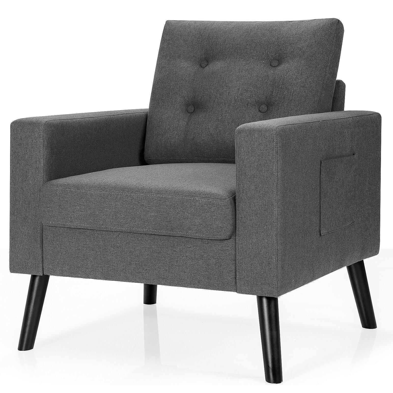 Mid-Century Upholstered Armchair Club Chair, Gray Accent Chairs at Gallery Canada