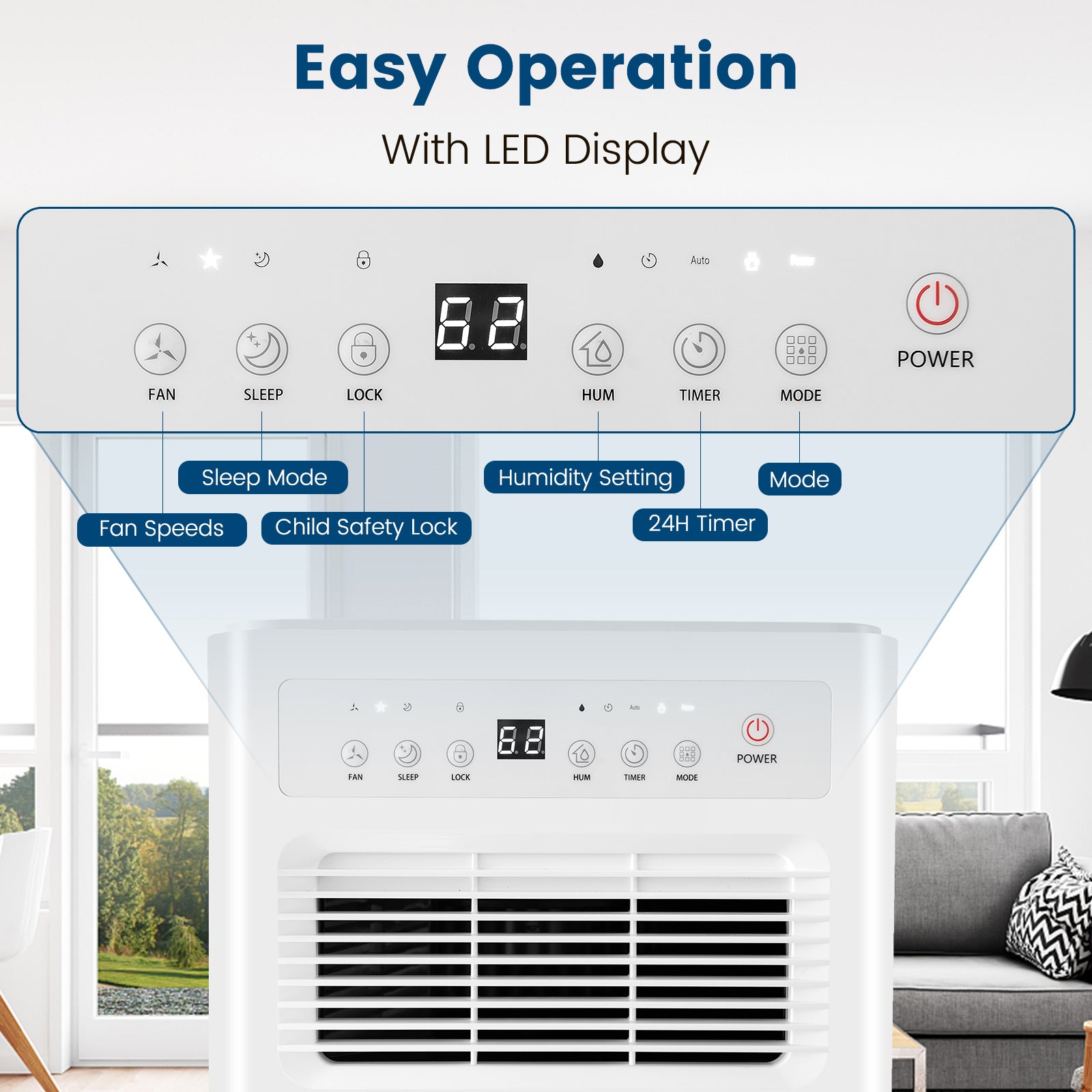 32 Pints/Day Portable Quiet Dehumidifier, 2500 Sq. Ft, Pink Dehumidifiers at Gallery Canada