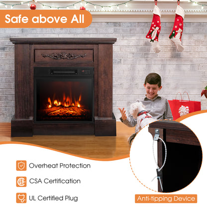 1400W Electric Fireplace TV Stand Mantel, Remote Control, Natural Fireplaces at Gallery Canada
