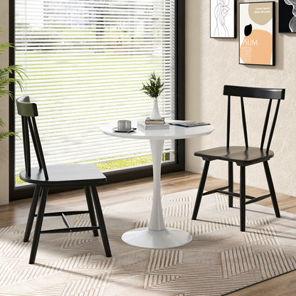 Windsor Style Armless Chair, Solid Rubber Wood Frame, Black Chairs at Gallery Canada