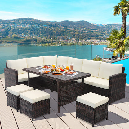 7 Piece Wicker Patio Furniture Set, White Patio Furniture Sets at Gallery Canada