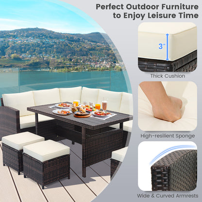 7 Piece Wicker Patio Furniture Set, White Patio Furniture Sets at Gallery Canada
