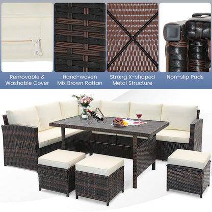 7 Piece Wicker Patio Furniture Set, White Patio Furniture Sets at Gallery Canada