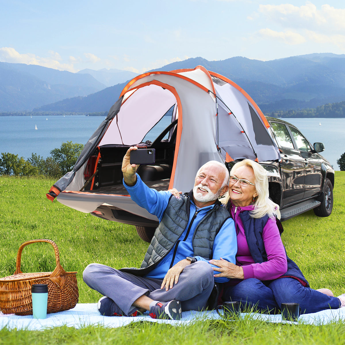 2 Person Portable Pickup Tent, S, Orange Tents at Gallery Canada