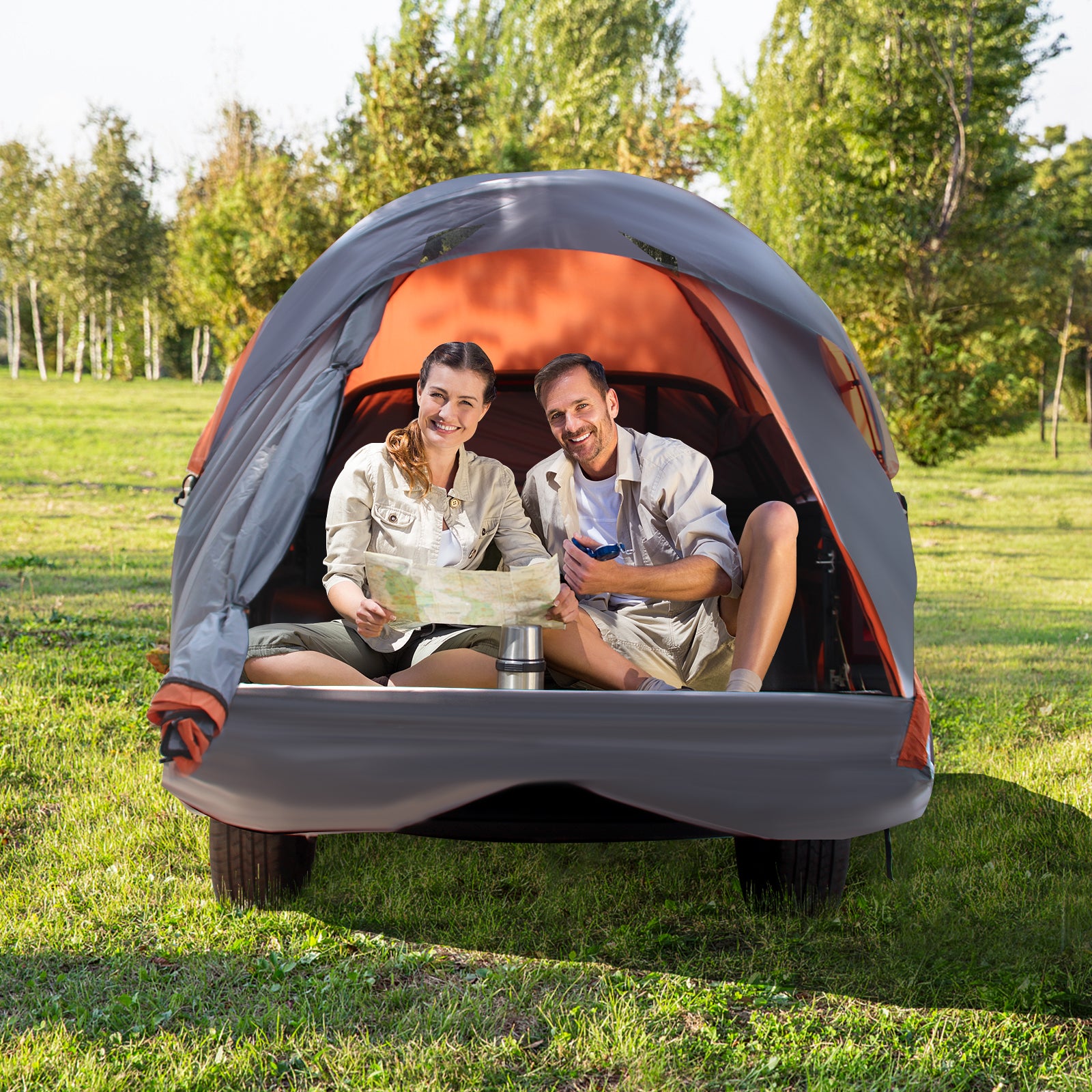 2 Person Portable Pickup Tent, S, Orange Tents at Gallery Canada