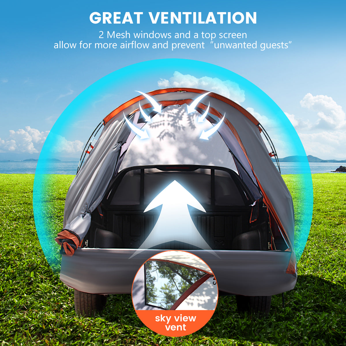 2 Person Portable Pickup Tent, S, Orange Tents at Gallery Canada
