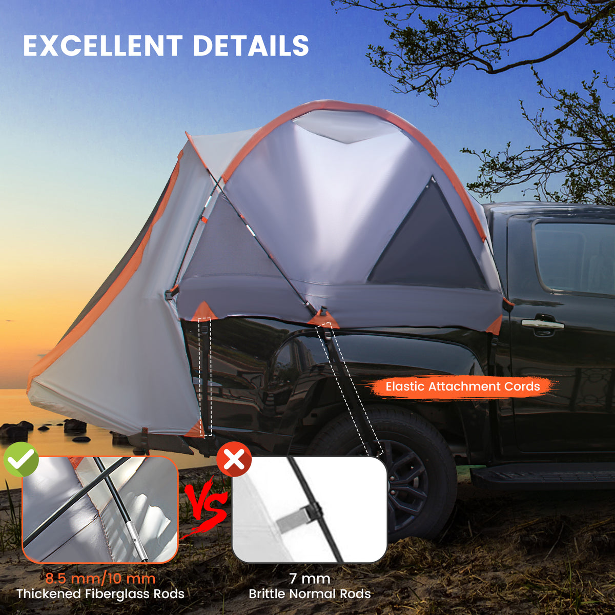 2 Person Portable Pickup Tent, S, Orange Tents at Gallery Canada