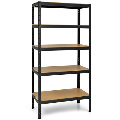 71 inch Heavy Duty Steel Adjustable 5 Level Storage Shelves, Black Garages at Gallery Canada