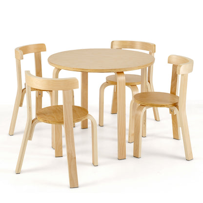 Kids Wooden Activity Table And Chair Set, 5-Piece, Natural Kids Table & Chair Sets Natural at Gallery Canada