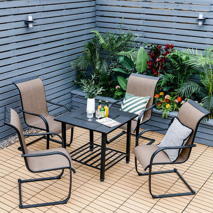 31 Inch Outdoor Fire Pit Dining Table With BBQ Grate, Black Fire Pit Tables at Gallery Canada