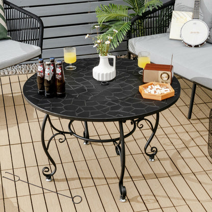 35.5 Feet Patio Fire Pit Dining Table, With BBQ Grate, Black Fire Pits at Gallery Canada