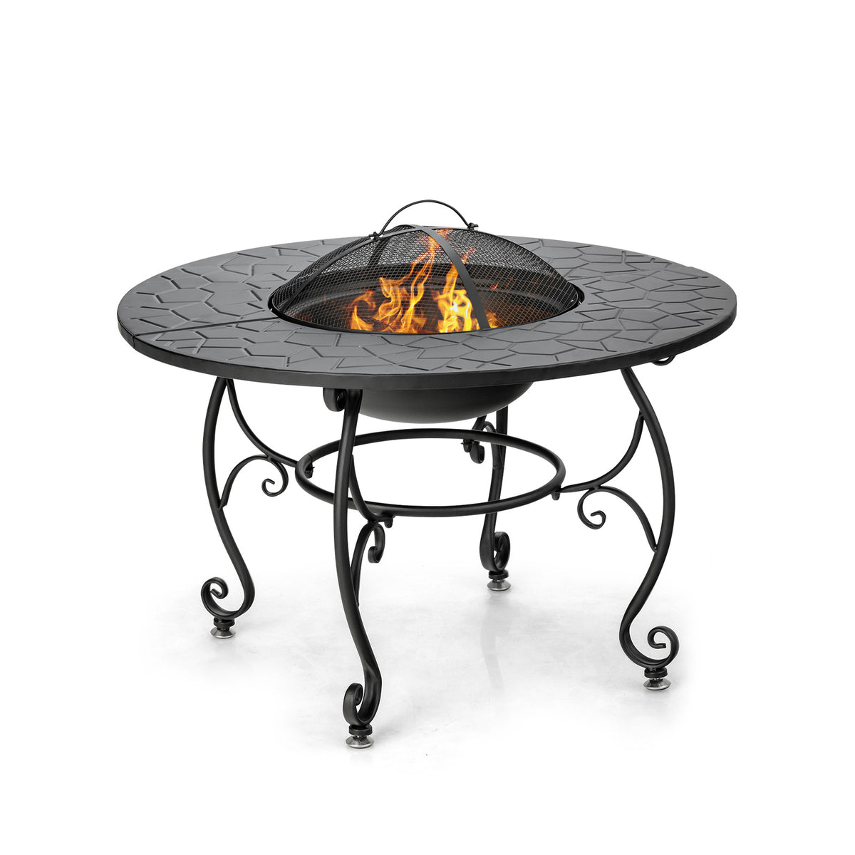 35.5 Feet Patio Fire Pit Dining Table, With BBQ Grate, Black Fire Pits at Gallery Canada