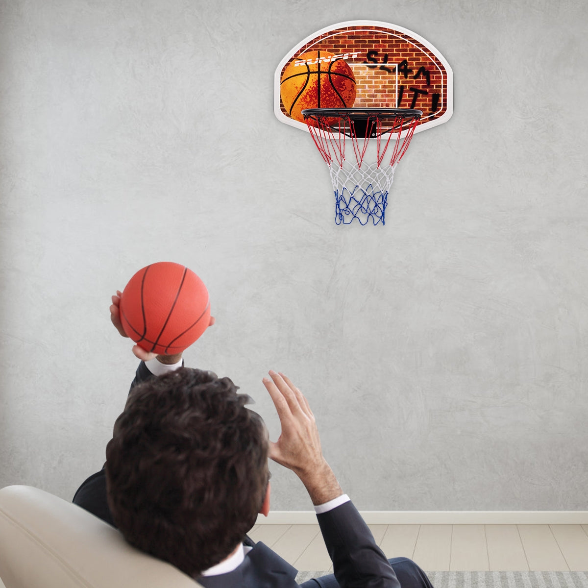 Wall Mounted Fan Backboard, Basketball Hoop With 2 Nets, Multicolor Sport Equipments at Gallery Canada