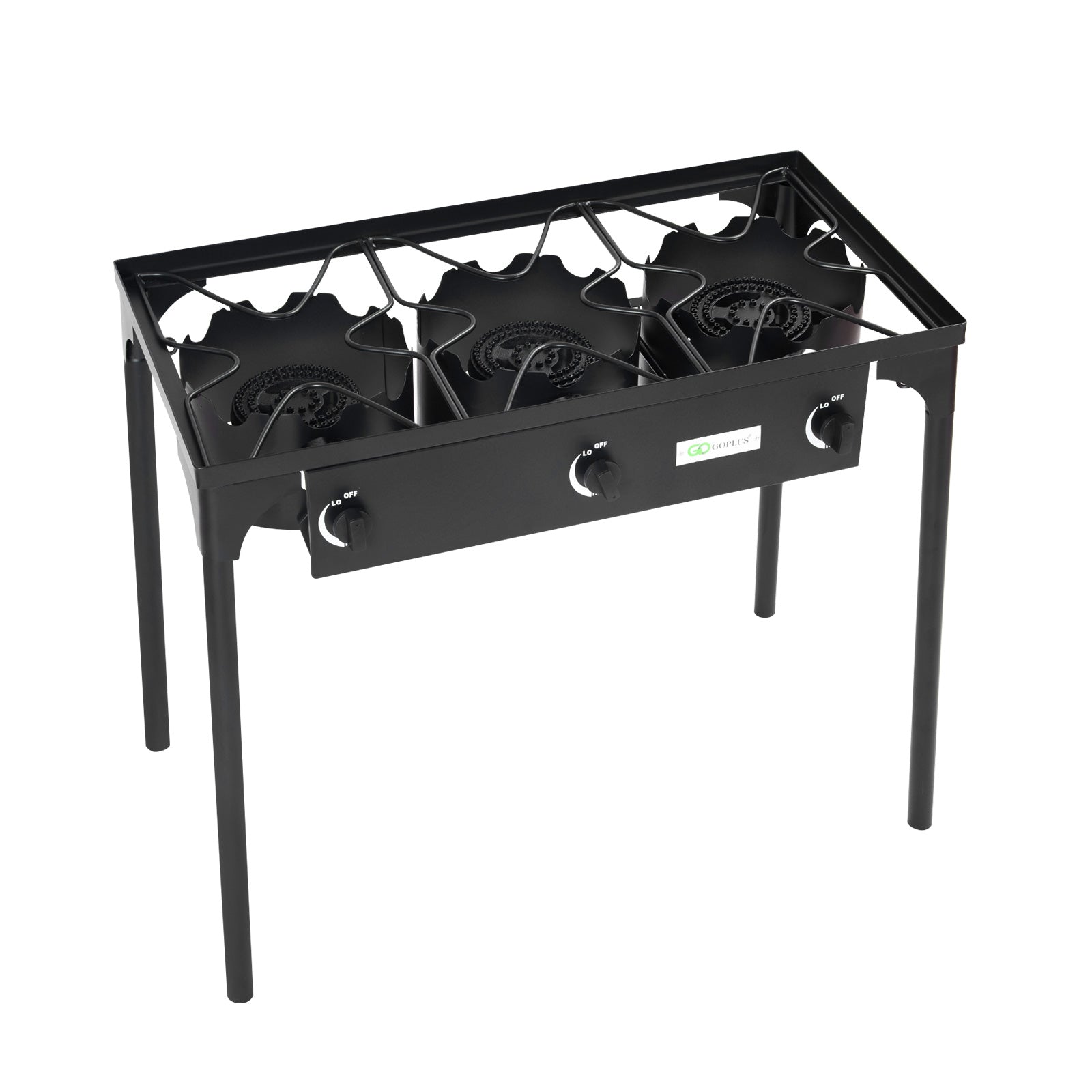 225000 BTU Portable Propane 3 Burner Gas Cooker, Black Outdoor Grills Black at Gallery Canada