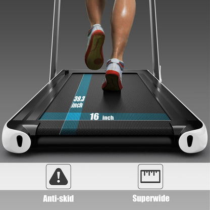 2.25HP 2 In 1 Folding Treadmill With App, Speaker, Remote Control, White Treadmills at Gallery Canada