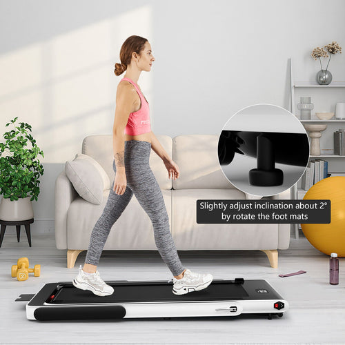 2.25HP 2 In 1 Folding Treadmill With App, Speaker, Remote Control, White