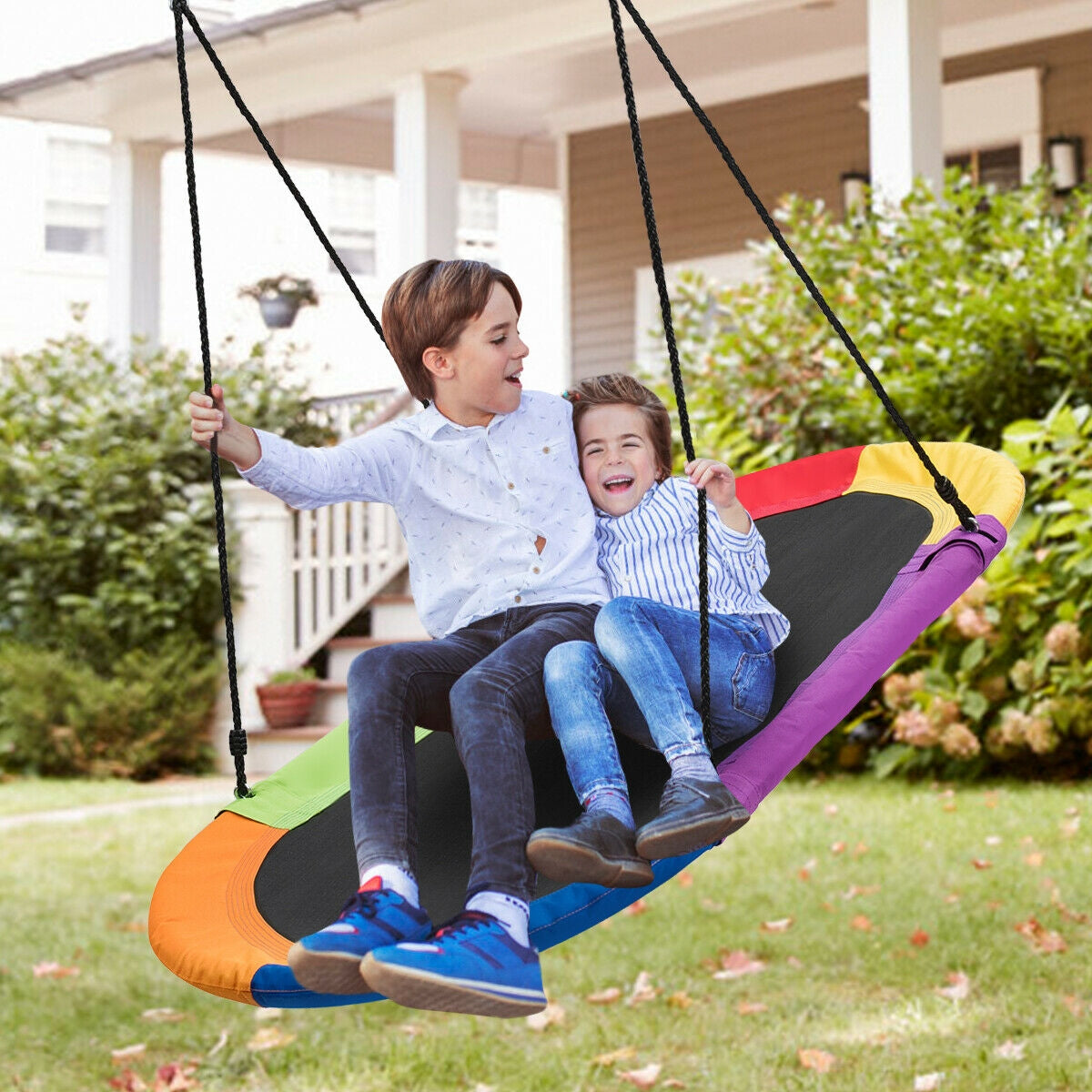 60 Inch Saucer Surf Adjustable Swing Set, Multicolor Swing & Playsets at Gallery Canada