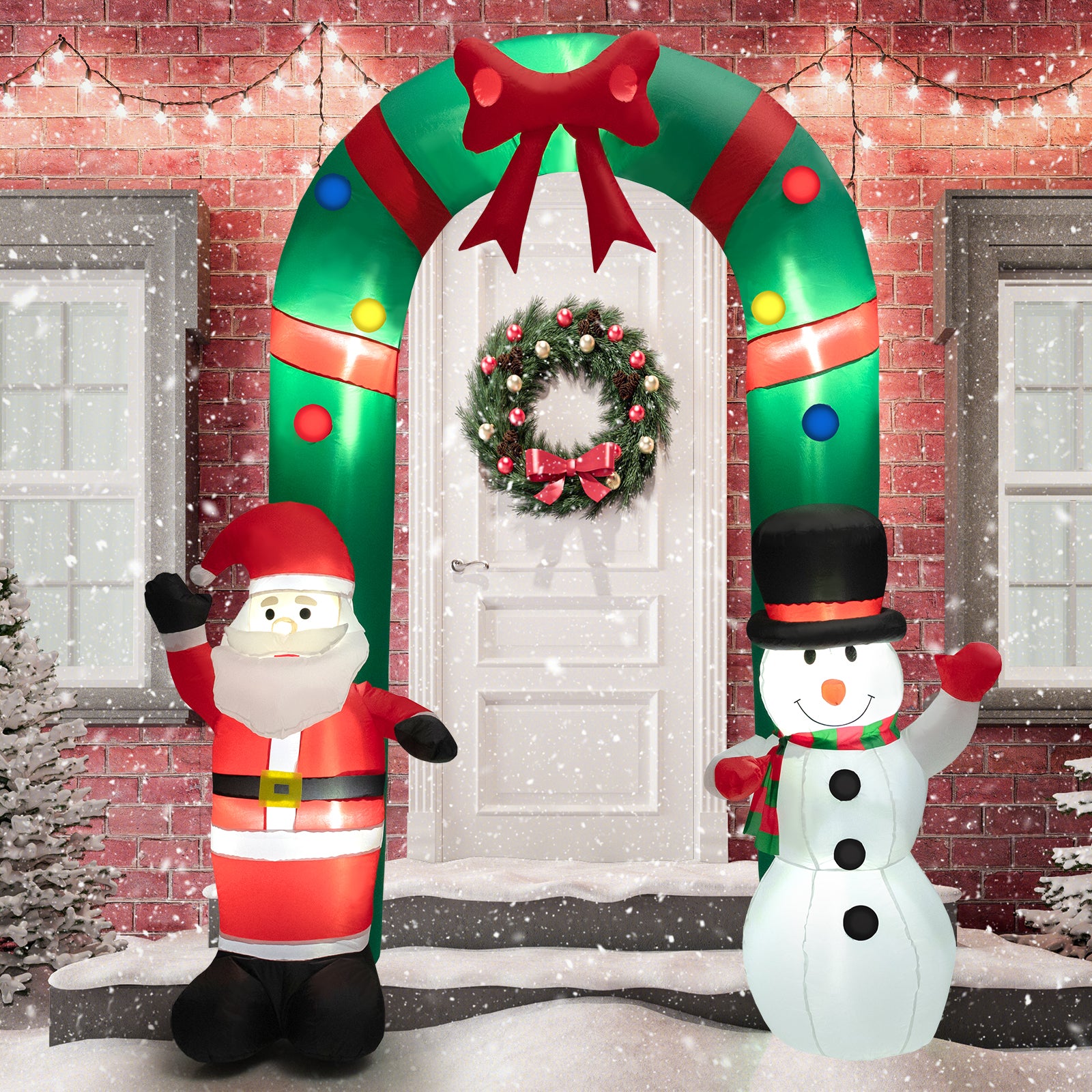 8 Feet Christmas Inflatable Archway, Santa Claus Snowman, Multicolor Christmas Inflatables at Gallery Canada