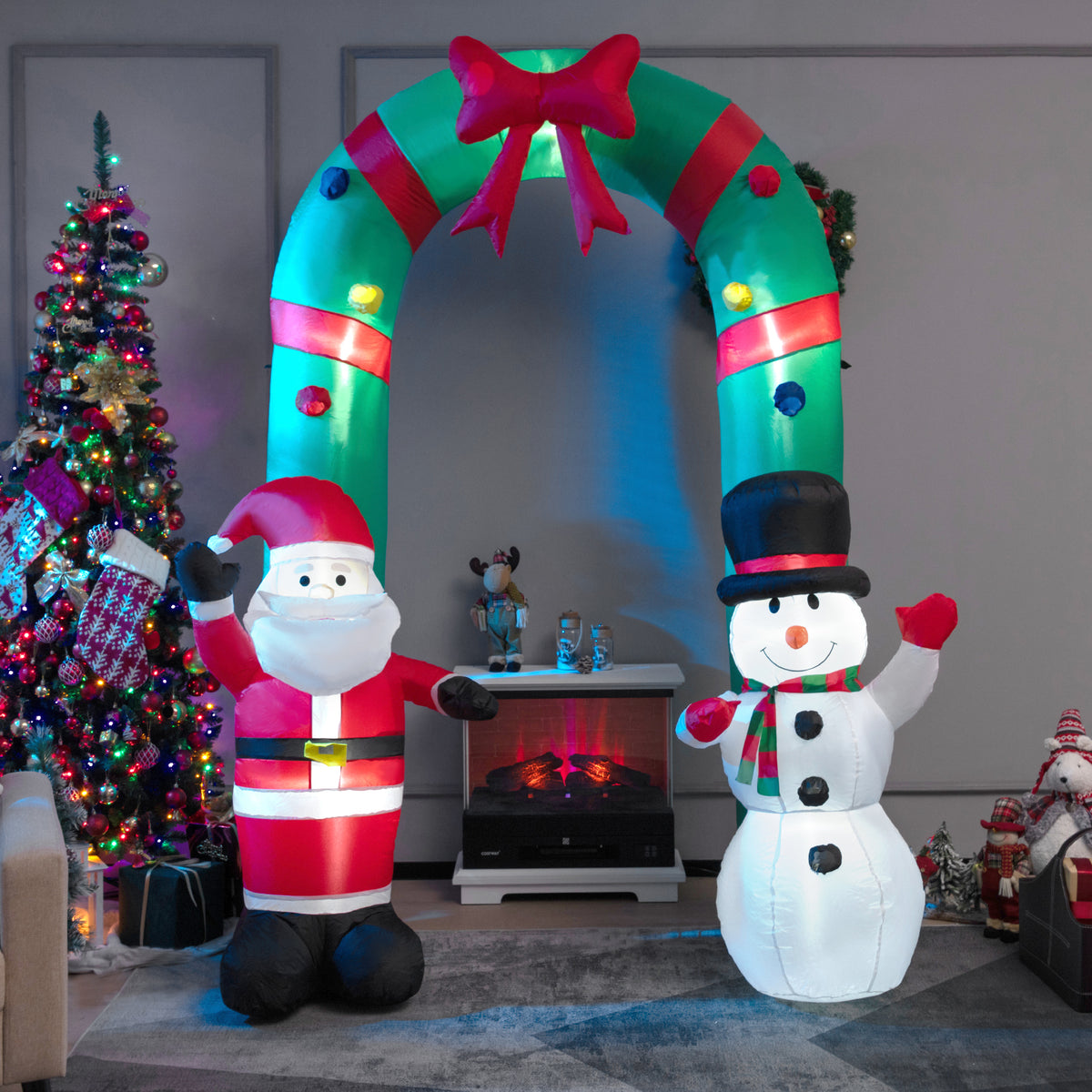 8 Feet Christmas Inflatable Archway, Santa Claus Snowman, Multicolor Christmas Inflatables at Gallery Canada