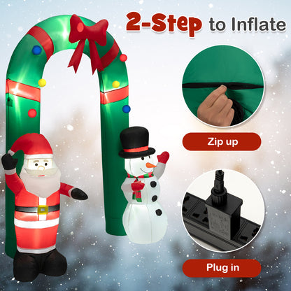 8 Feet Christmas Inflatable Archway, Santa Claus Snowman, Multicolor Christmas Inflatables at Gallery Canada
