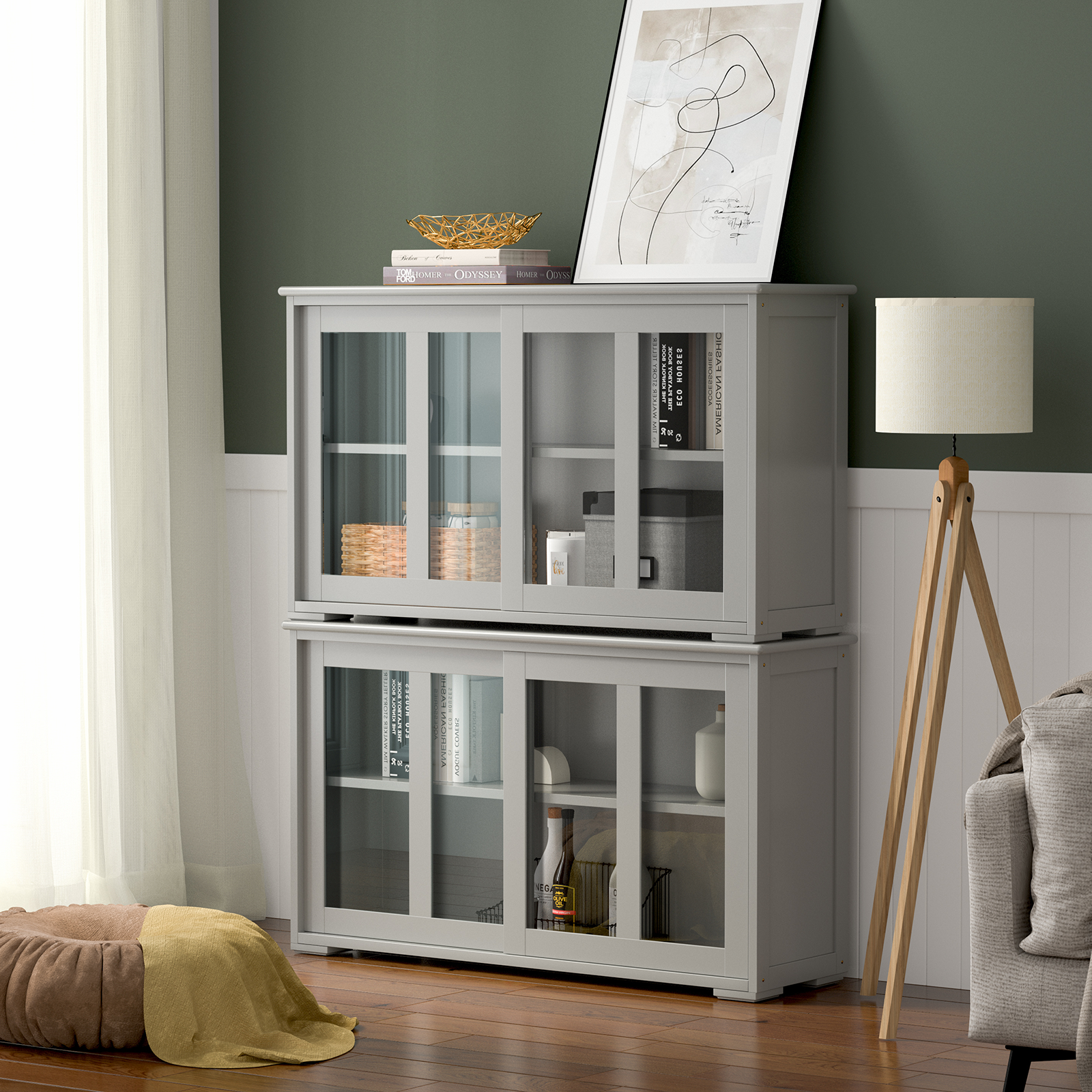 Sideboard Buffet Cabinet, Sliding Door, Gray Sideboards Cabinets & Buffets at Gallery Canada