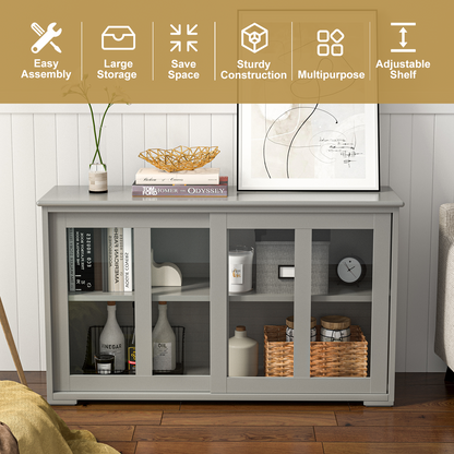 Sideboard Buffet Cabinet, Sliding Door, Gray Sideboards Cabinets & Buffets at Gallery Canada