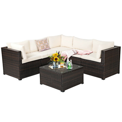 6 Piece Patio Sofa Set With Cushions, Outdoor, Beige Outdoor Sectionals at Gallery Canada
